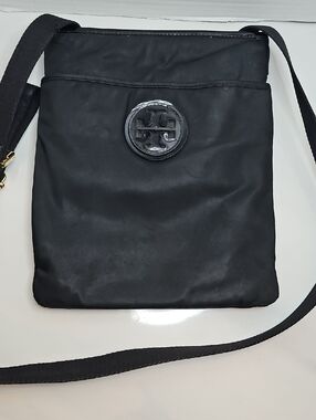 Tory Burch Black Nylon Logo Crossbody